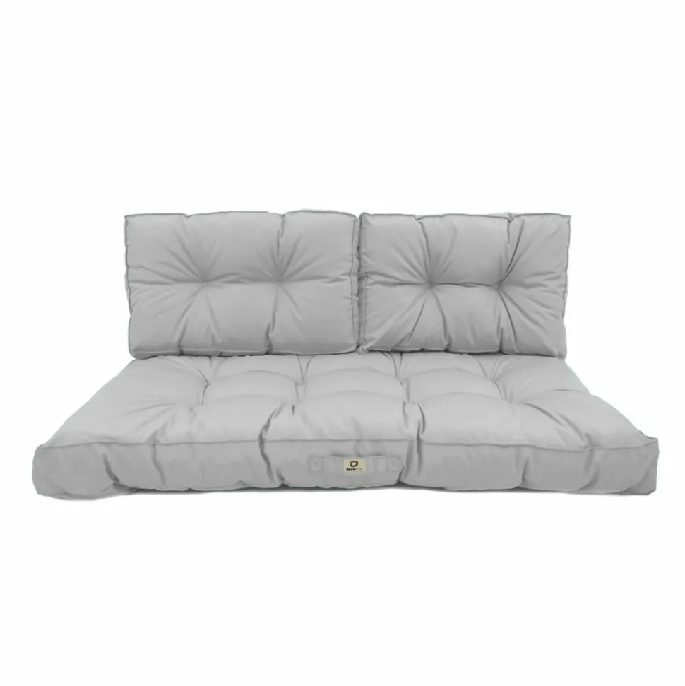DECO ARTS - Coussins pour salon de jardin capitonné 120x60cm gris galet