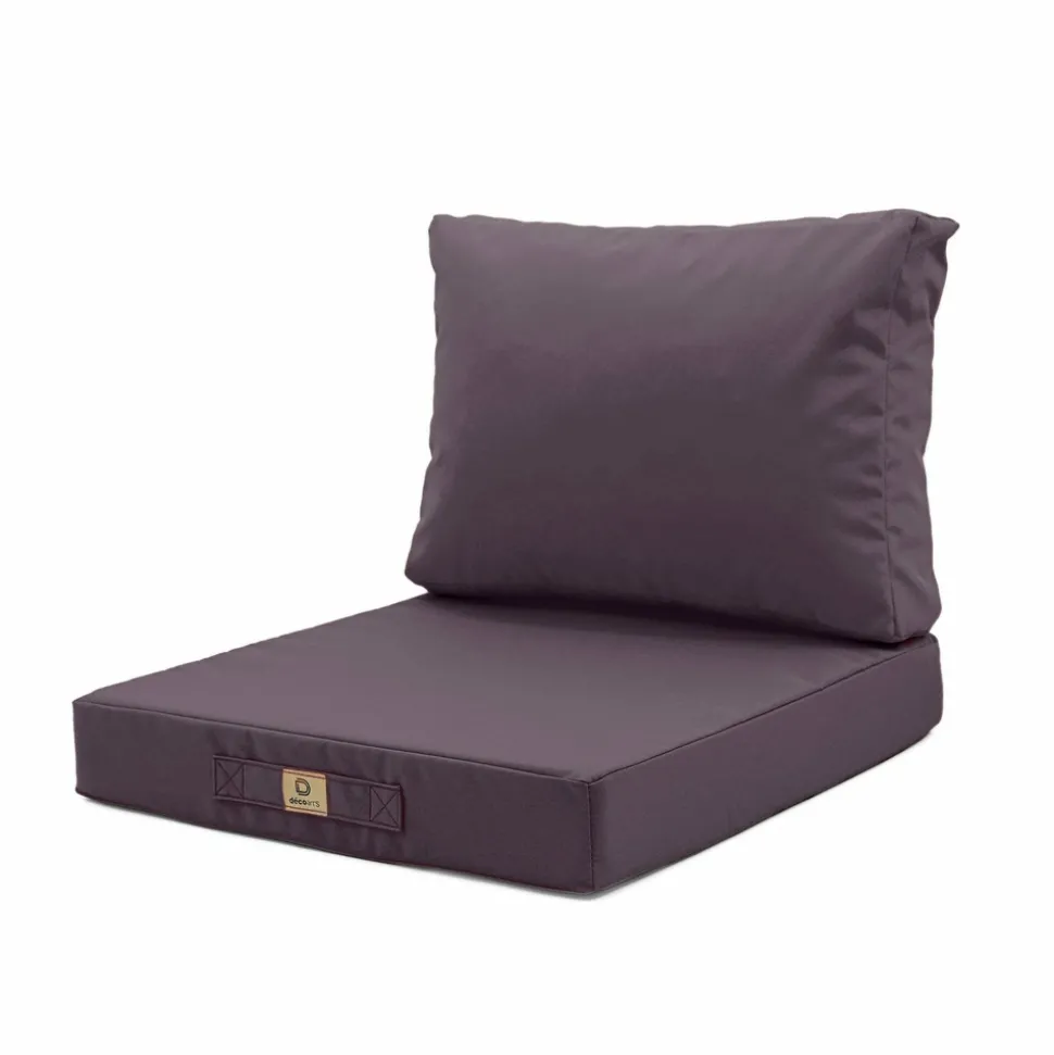 DECO ARTS - Coussins pour salon de jardin déhoussable 60x70cm gris carbone