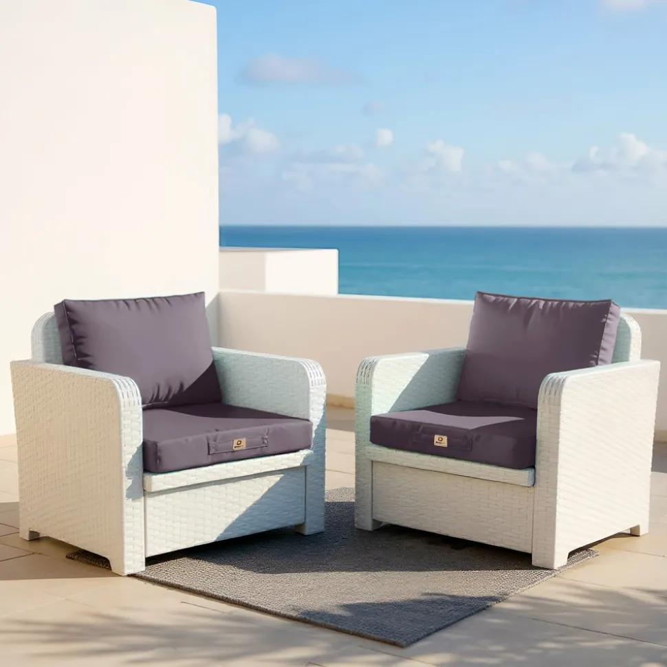 DECO ARTS - Coussins pour salon de jardin déhoussable 60x70cm gris carbone