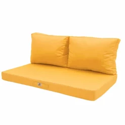 DECO ARTS - Coussins pour salon de jardin déhoussable 120x60cm jaune