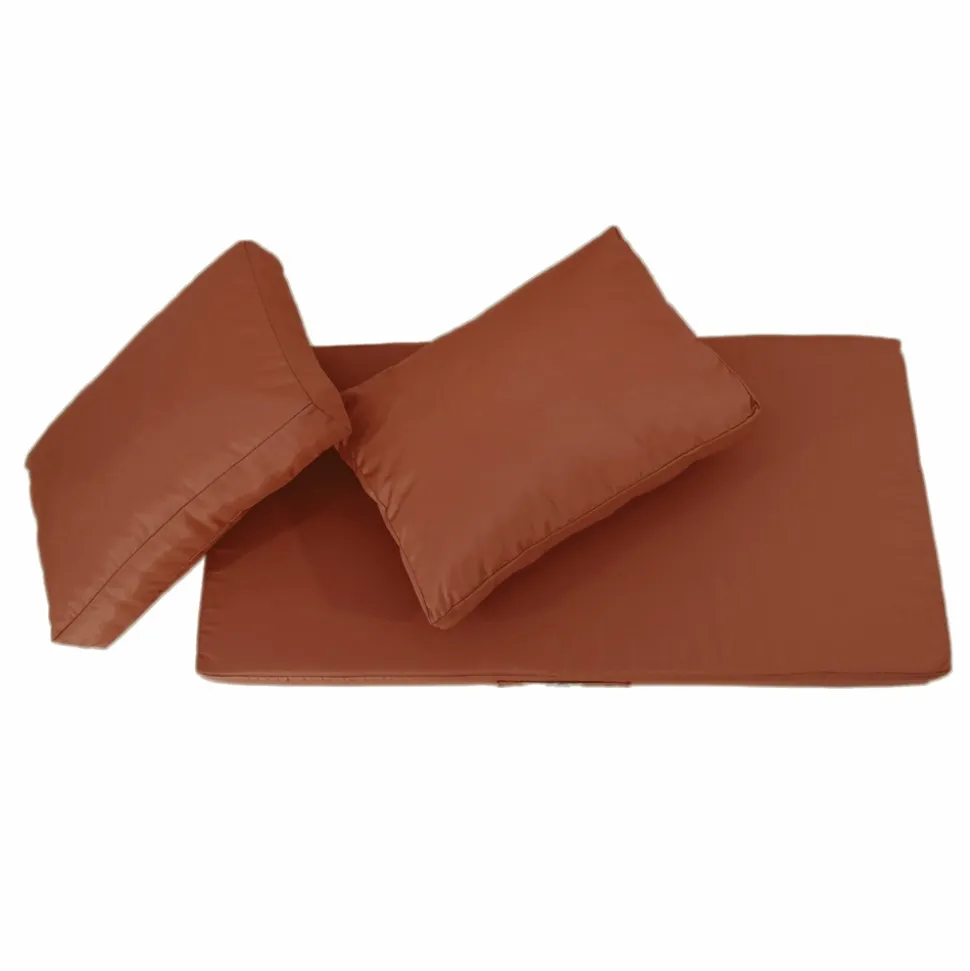 DECO ARTS - Coussins pour salon de jardin déhoussable 100x50cm terracotta