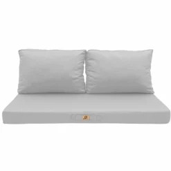 DECO ARTS - Coussins pour salon de jardin déhoussable 120x60cm gris galet