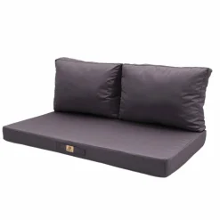 DECO ARTS - Coussins pour salon de jardin déhoussable 100x50cm gris carbone