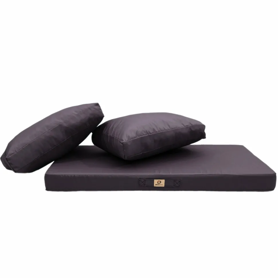 DECO ARTS - Coussins pour salon de jardin déhoussable 100x50cm gris carbone