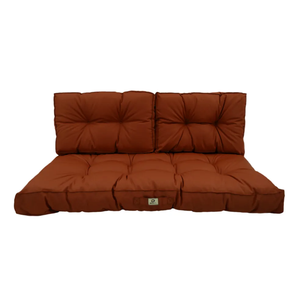 DECO ARTS - Coussins pour salon de jardin capitonné 100x50cm terracotta