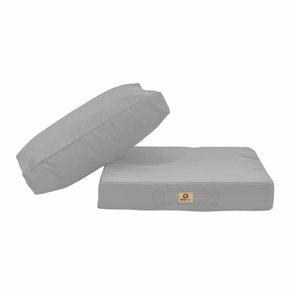 DECO ARTS - Coussins pour salon de jardin déhoussable 50x50cm gris galet