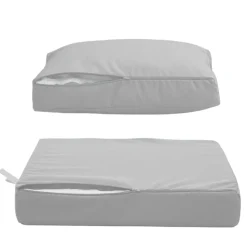 DECO ARTS - Coussins pour salon de jardin déhoussable 50x50cm gris galet