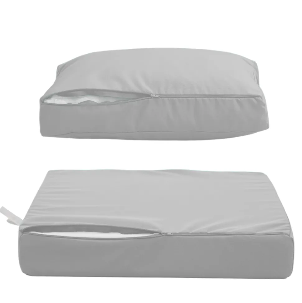 DECO ARTS - Coussins pour salon de jardin déhoussable 50x50cm gris galet