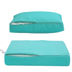 DECO ARTS - Coussins pour salon de jardin déhoussable 50x50cm bleu caraïbes