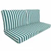 DECO ARTS - Coussins pour salon de jardin déhoussable 120x60cm - rayure vert