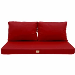 DECO ARTS - Coussins pour salon de jardin déhoussable 120x60cm rouge