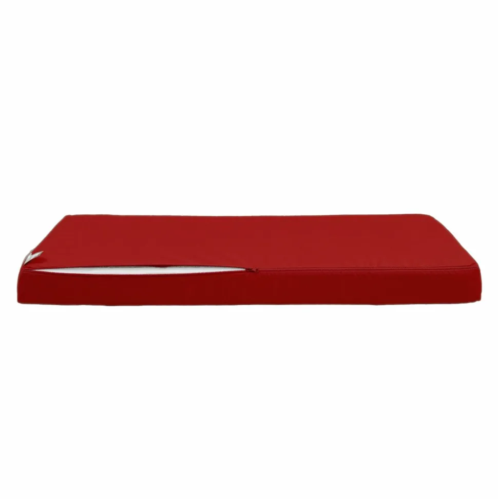 DECO ARTS - Coussins pour salon de jardin déhoussable 120x60cm rouge
