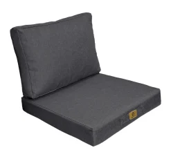 DECO ARTS - Coussins pour fauteuil effet lin déhoussable 50x50cm gris chiné