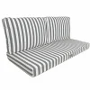 DECO ARTS - Coussins pour salon de jardin déhoussable 120x60cm - rayure gris foncé