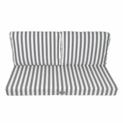 DECO ARTS - Coussins pour salon de jardin déhoussable 120x60cm - rayure gris foncé