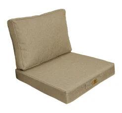 DECO ARTS - Coussins pour fauteuil effet lin déhoussable 60x60cm beige