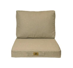 DECO ARTS - Coussins pour fauteuil effet lin déhoussable 60x60cm beige