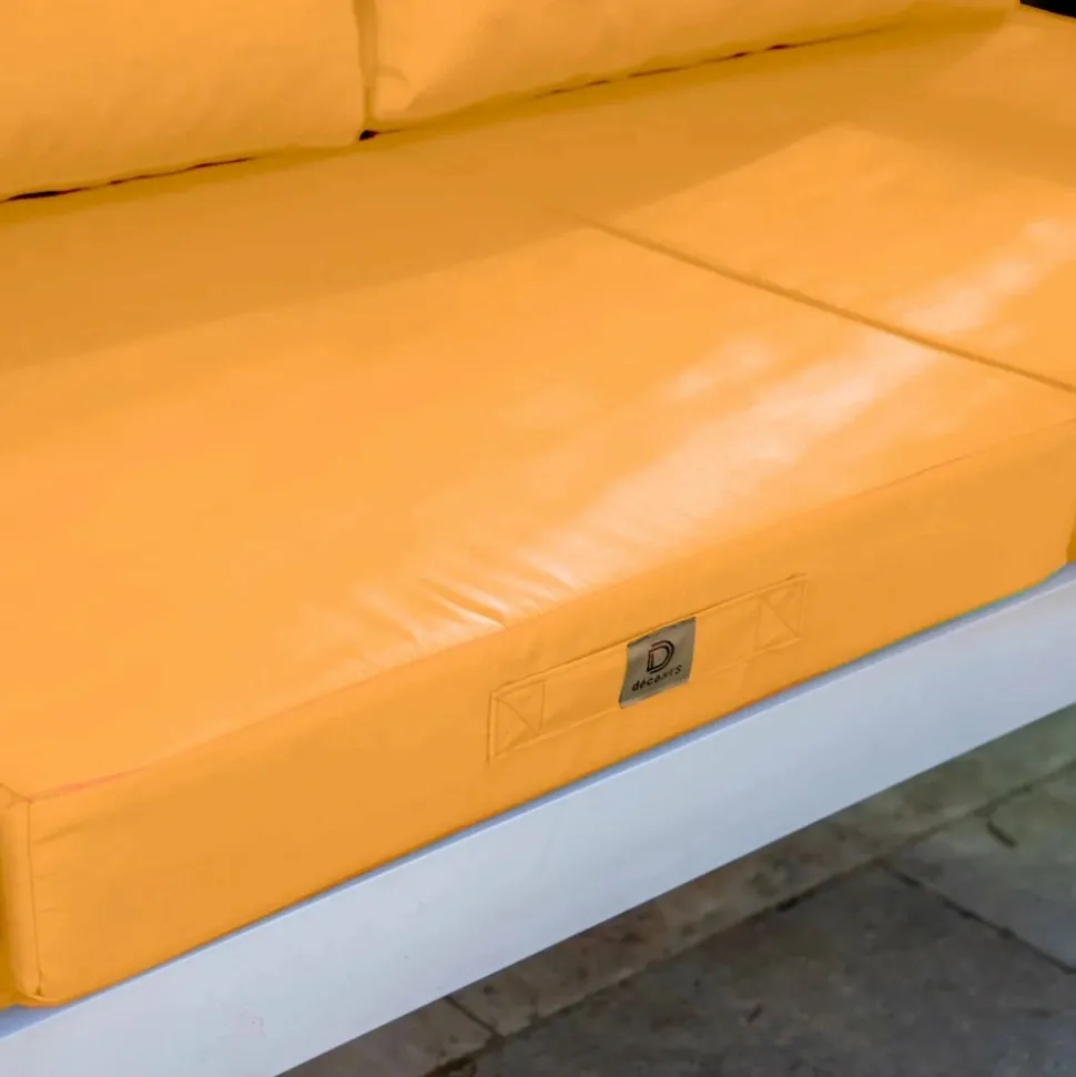 DECO ARTS - Coussins pour salon de jardin déhoussable 50x50cm jaune