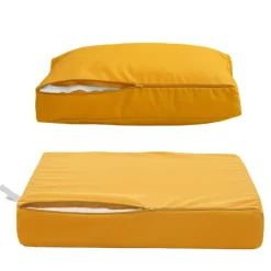 DECO ARTS - Coussins pour salon de jardin déhoussable 50x50cm jaune