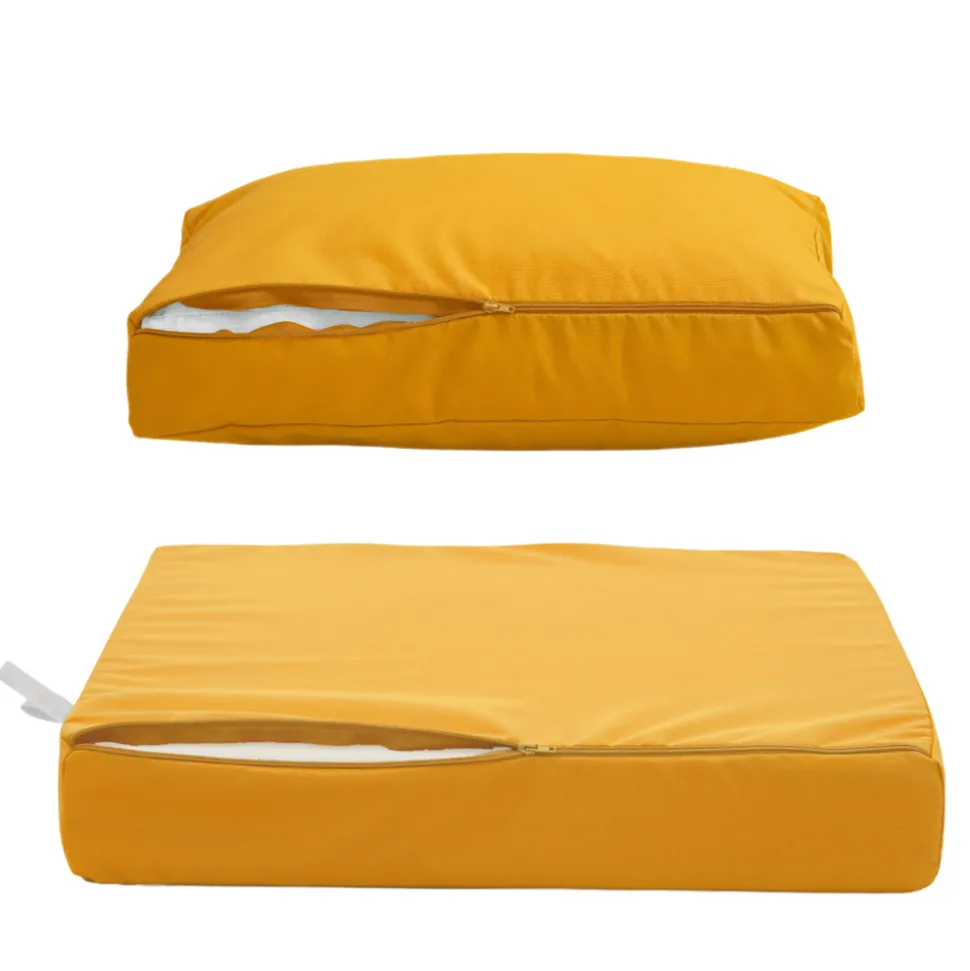 DECO ARTS - Coussins pour salon de jardin déhoussable 50x50cm jaune