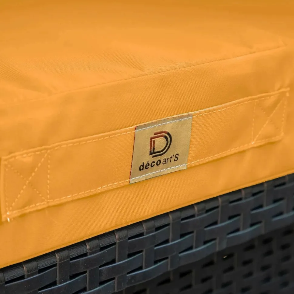 DECO ARTS - Coussins pour salon de jardin déhoussable 50x50cm jaune