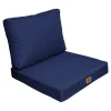 DECO ARTS - Coussins pour fauteuil effet lin déhoussable 50x50cm bleu indigo