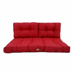 DECO ARTS - Coussins pour salon de jardin capitonné 120x60cm rouge