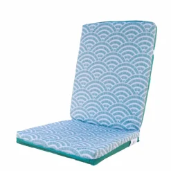 DECO ARTS - Lot de 4 coussins pour chaises 95 x 40 cm motif éventails verts