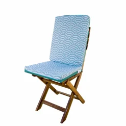 DECO ARTS - Lot de 4 coussins pour chaises 95 x 40 cm motif éventails verts