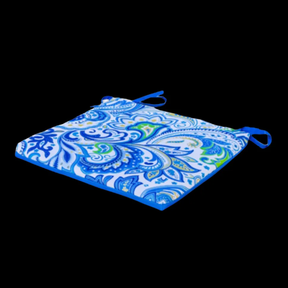 DECO ARTS - Lot de 4 galettes de chaise 35x35x3 cm motif arabesque
