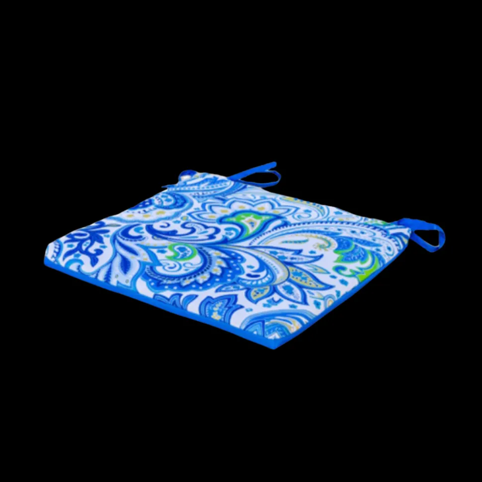 DECO ARTS - Lot de 4 galettes de chaise 35x35x3 cm motif arabesque