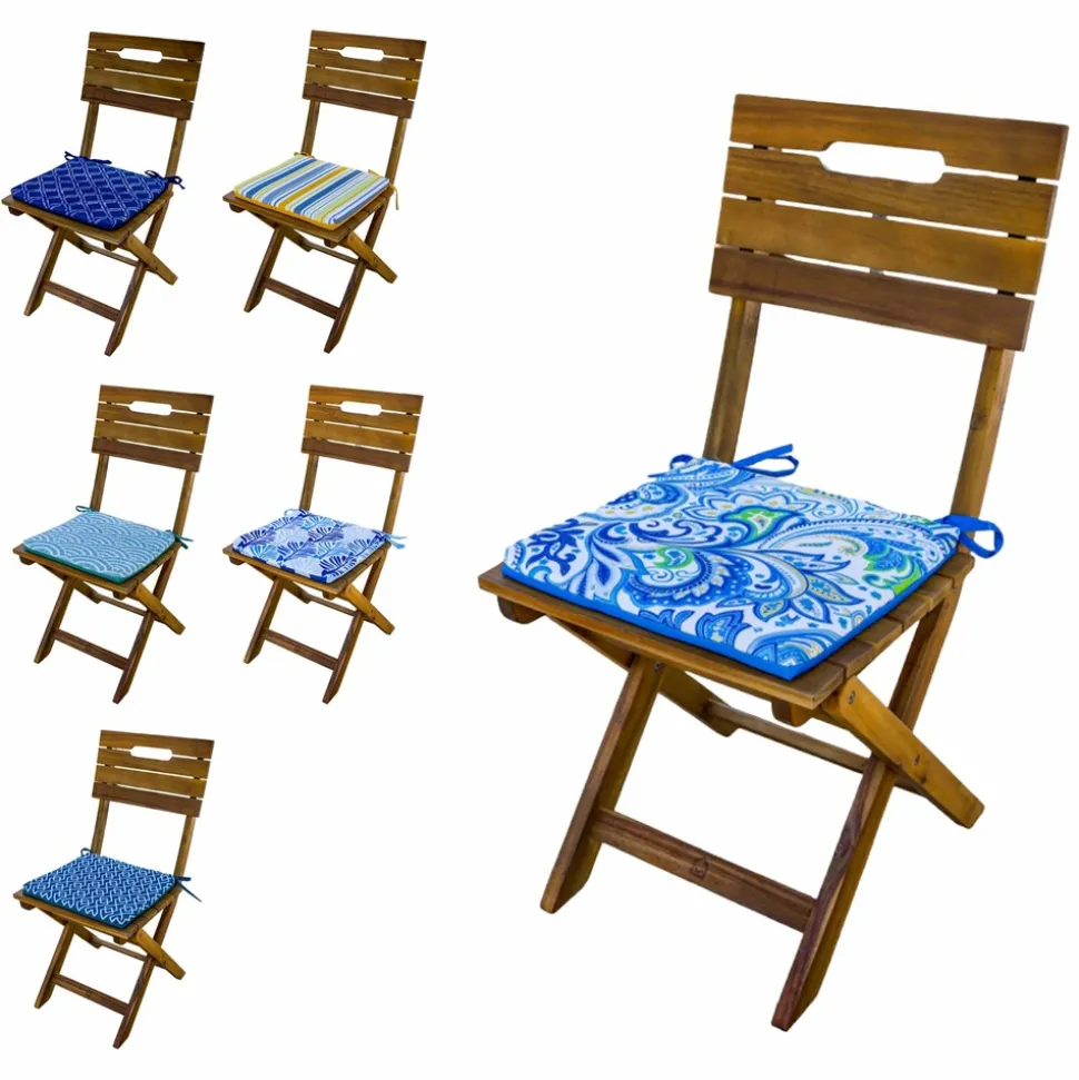 DECO ARTS - Lot de 4 galettes de chaise 35x35x3 cm motif arabesque