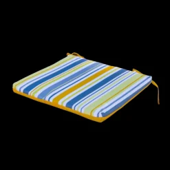 DECO ARTS - Lot de 4 galettes de chaise 35x35x3 cm motif rayures solaires