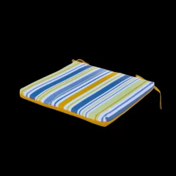 DECO ARTS - Lot de 4 galettes de chaise 35x35x3 cm motif rayures solaires
