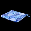 DECO ARTS - Lot de 4 galettes de chaise 35x35x3 cm motif feuillage bleu