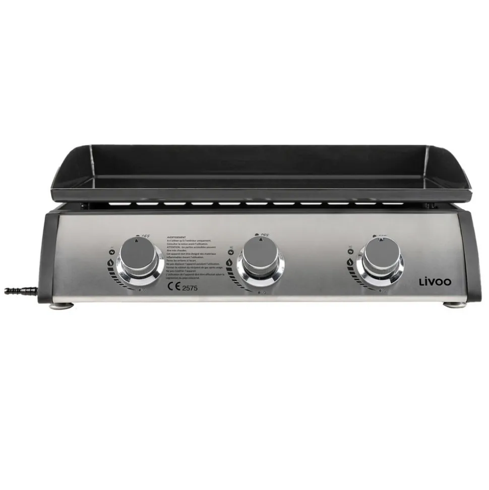 DELTA IMPORT - Livoo plancha gaz 7.5kw plaque acier émaillée 62x36cm - doc277-couv