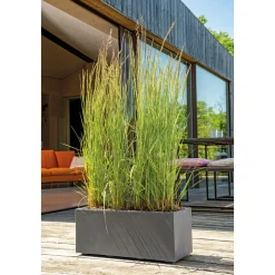 DEROMA - Bac muret Millennium, à réserve d'eau, coloris anthracite - L.59cm