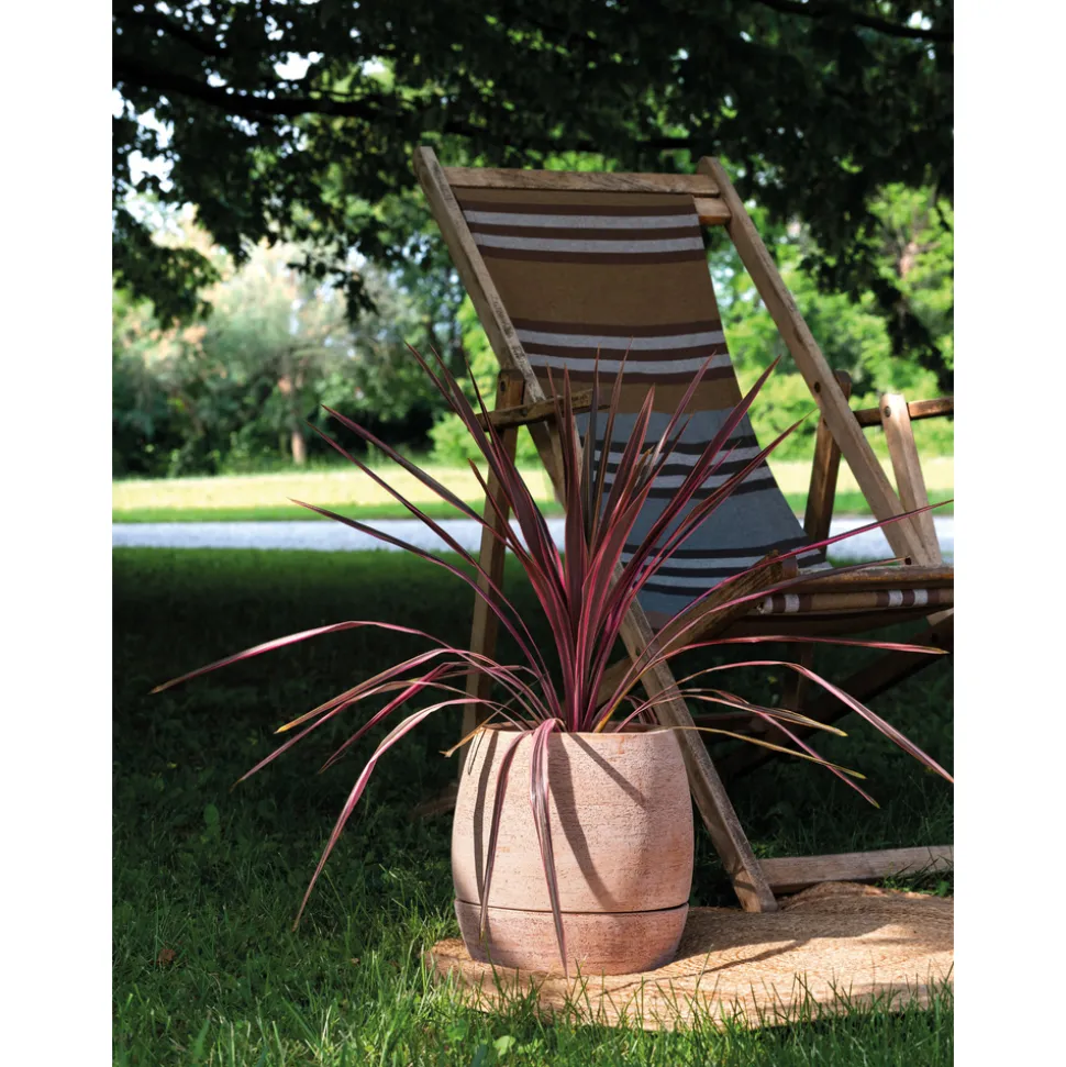DEROMA - Pot Vaso Com'O pour plantes et fleurs en terre cuite rosée - D.35cm