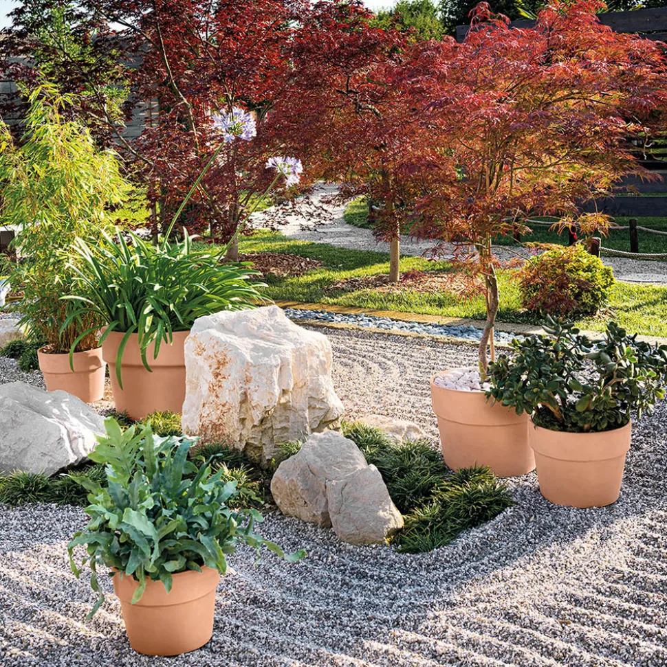 DEROMA - Pot Vaso Perfetto White en terre cuite - H.23,6 x D.29 m