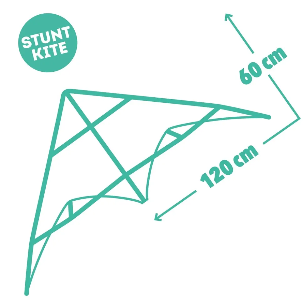 DJECO - Cerf volant Green Wave, jouet pour enfant - 120X60cm