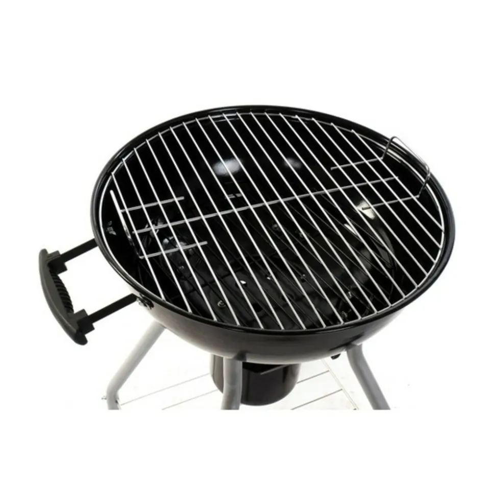 DKD HOME DECOR - Barbecue à charbon avec couvercle et roulettes noir métal plastique rectangulaire 52,4 x 59 x 91,6 cm
