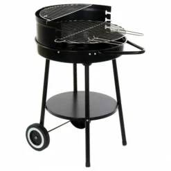 DKD HOME DECOR - Roues de barbecue au charbon de bois noir métal plastique 59 x 49,5 x 82 cm