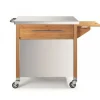 Dm creation chariot pour plancha bois/inox - 00231n