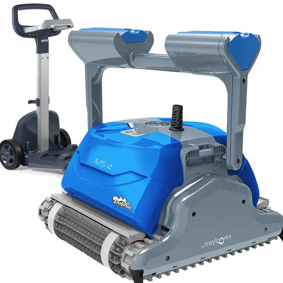 Dolphin robot electrique de piscine fond, parois et ligne d'eau avec chariot - ms4