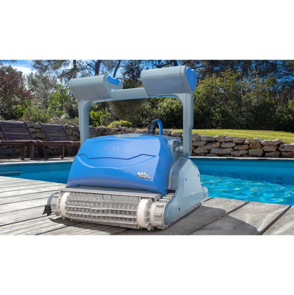 Dolphin robot electrique de piscine fond, parois et ligne d'eau avec chariot - ms4