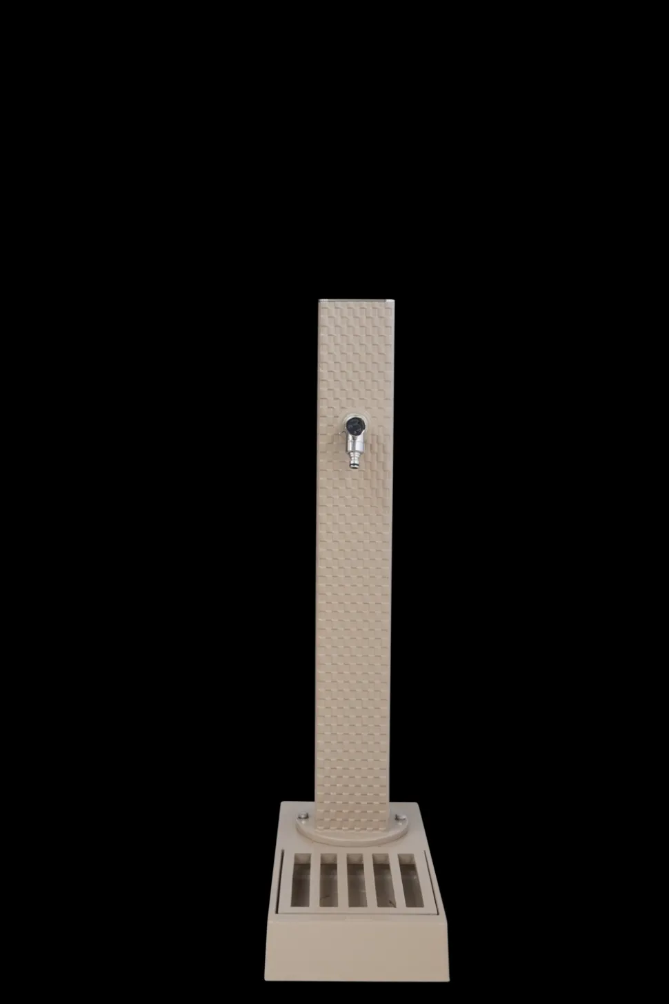DOMMARTIN - Fontaine borne pixel avec vasque taupe avec robinet rounded h. 103cm x l. 5