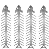 DOWNYPAWS - Brochettes à barbecue en acier inoxydable en forme d'arête de poisson- 2 pièces