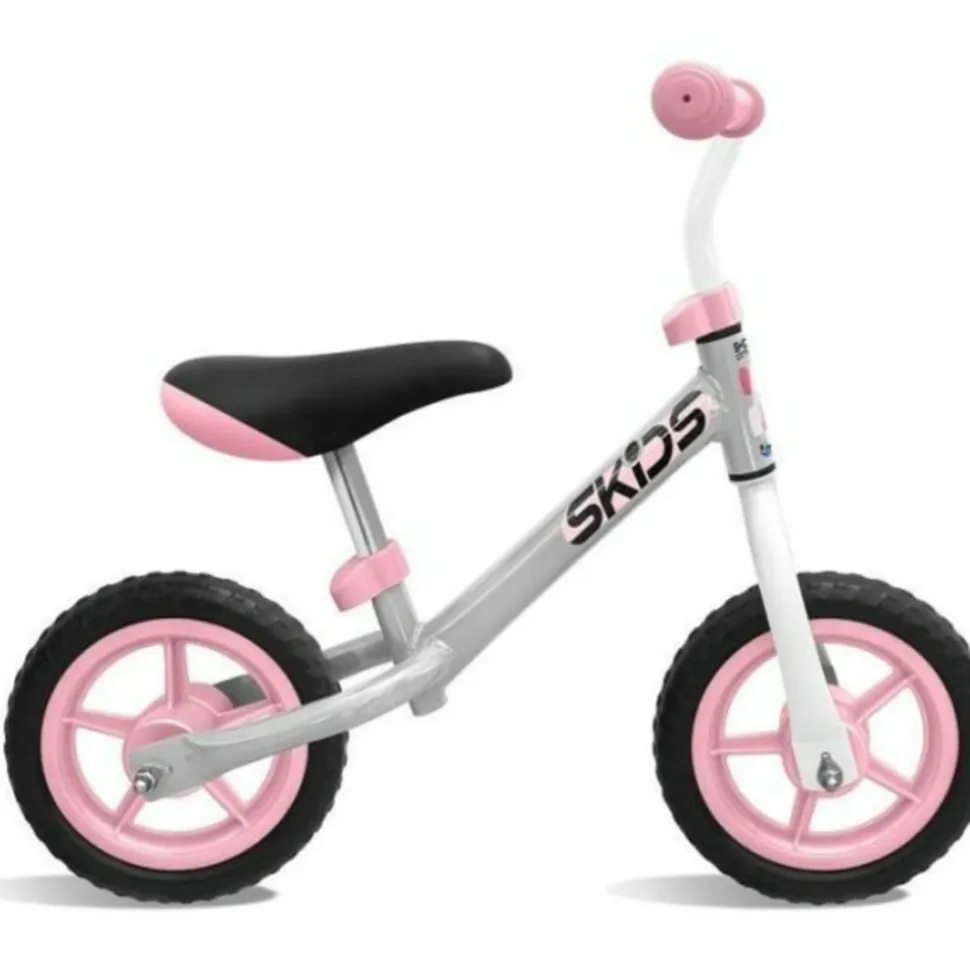 Draisienne velo grise et rose - skids control