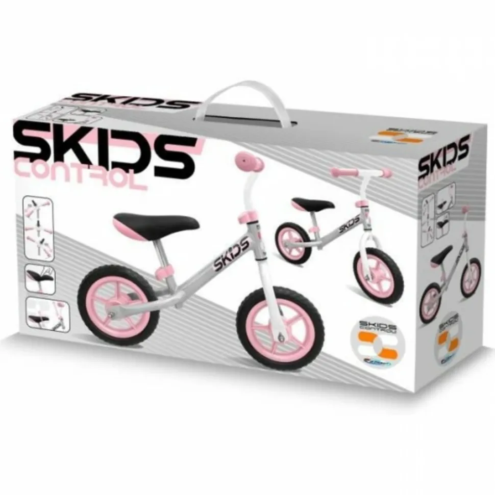 Draisienne velo grise et rose - skids control