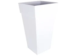EDA - Pot de fleur carré toscane 43 x h.80 cm - blanc
